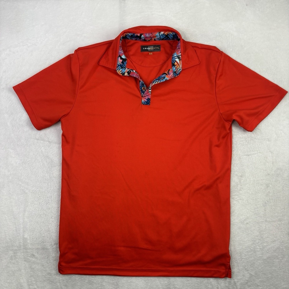 Loud Mouth Red Short Sleeve Collared Polo Golf Shirt Men's Medium